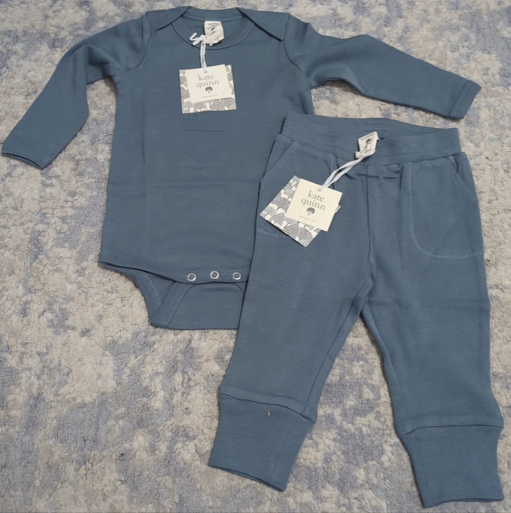 Kate Quinn Slate Blue Baby Set